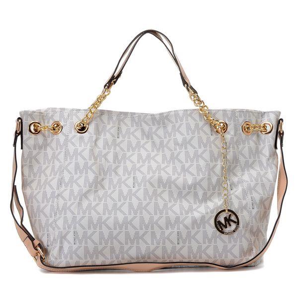 michael kors jet set chain mk logo shoulder tote vanilla Butikken wfp5n